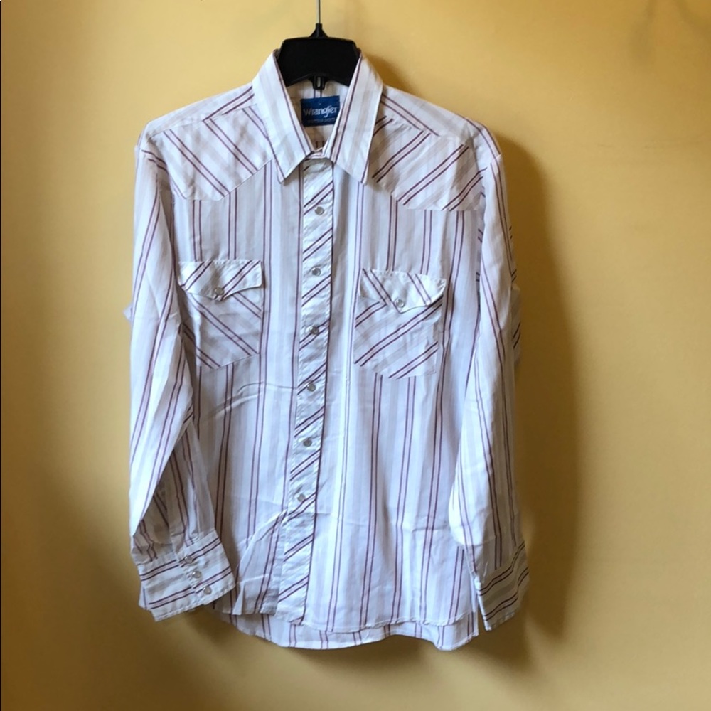 Men’s Wrangler Western shirt burgundy stripe L